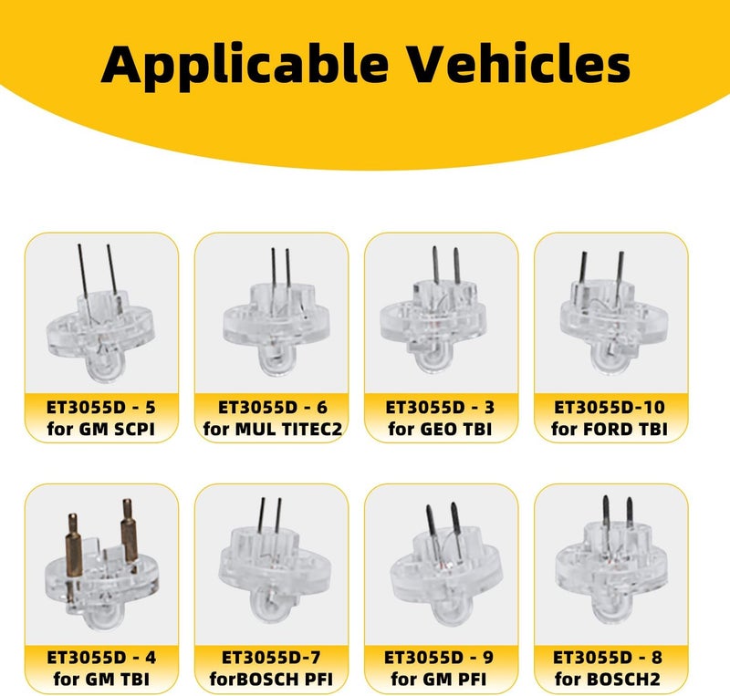 DPTOOL Fuel Injector Noid Light Test Kit Noid Lites IAC Tester Compatible with GM PFI/TBI/SCPI/Multec2 Replacement for Ford TBI Compatible with Bosch2/PFI with Extension - Image 3